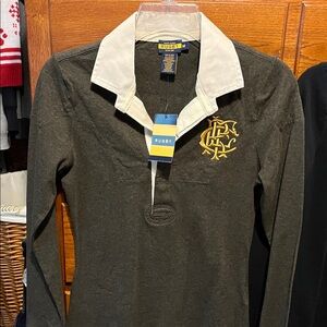 Rugby Ralph Lauren Long Sleeve Top - Black and Cream
